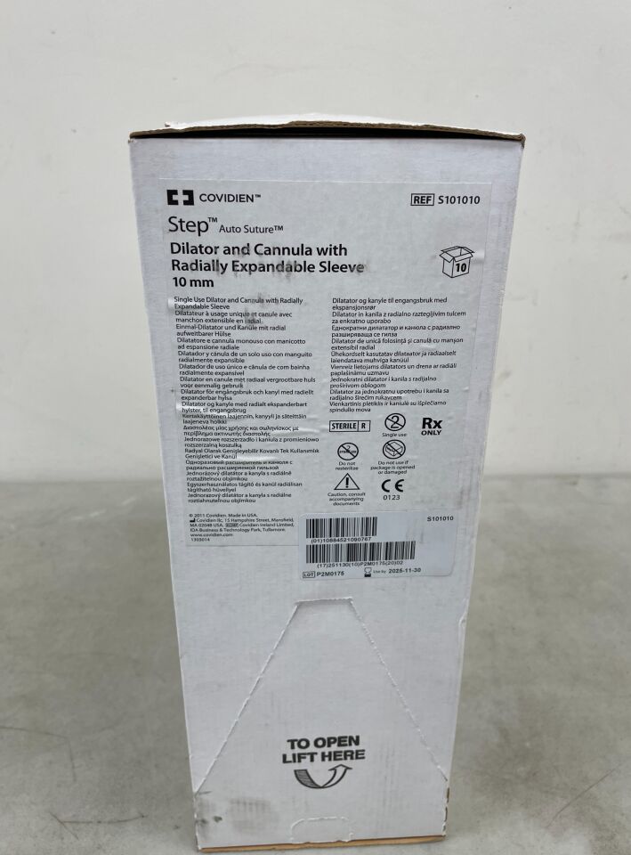 S101010 - COVIDIEN - Step Auto Suture Dilator And Cannula w/ Radially Expandable Sleeve, 10mm, (BX/10) - ( Expiry Date: 2025-11-30 )