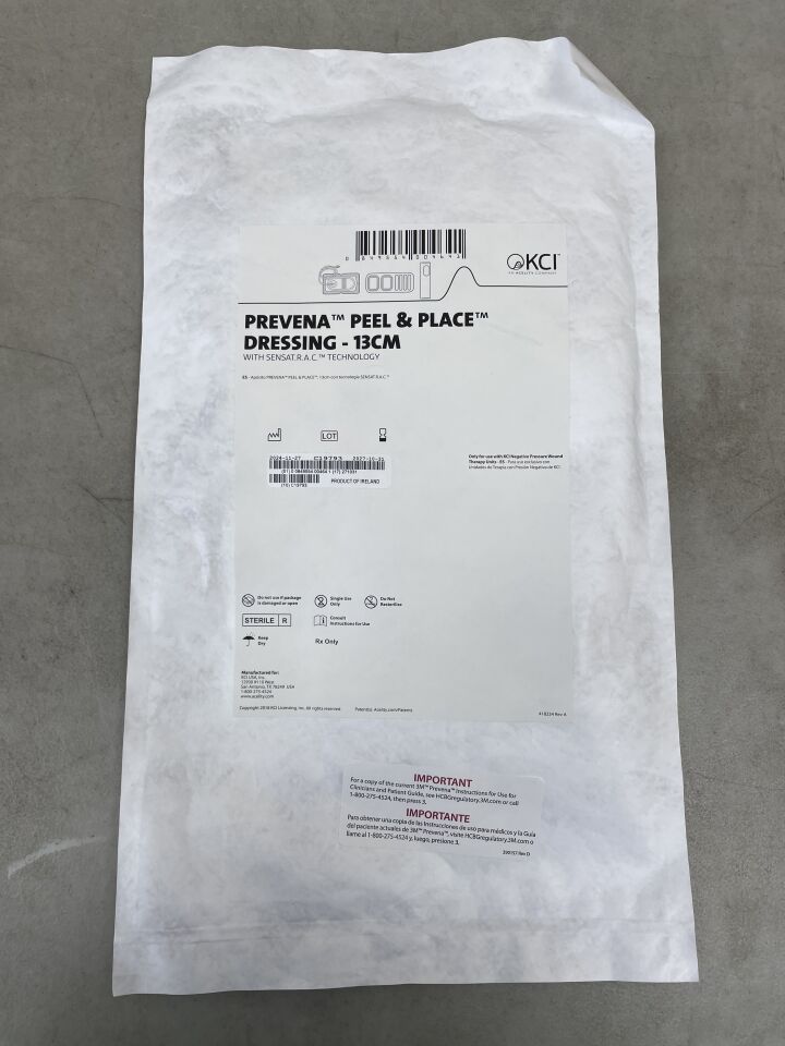 PRE1155US - KCI - Prevena Peel & Place Dressing, 13cm, (EA) - ( Expiry Date: 2027-10-31 )