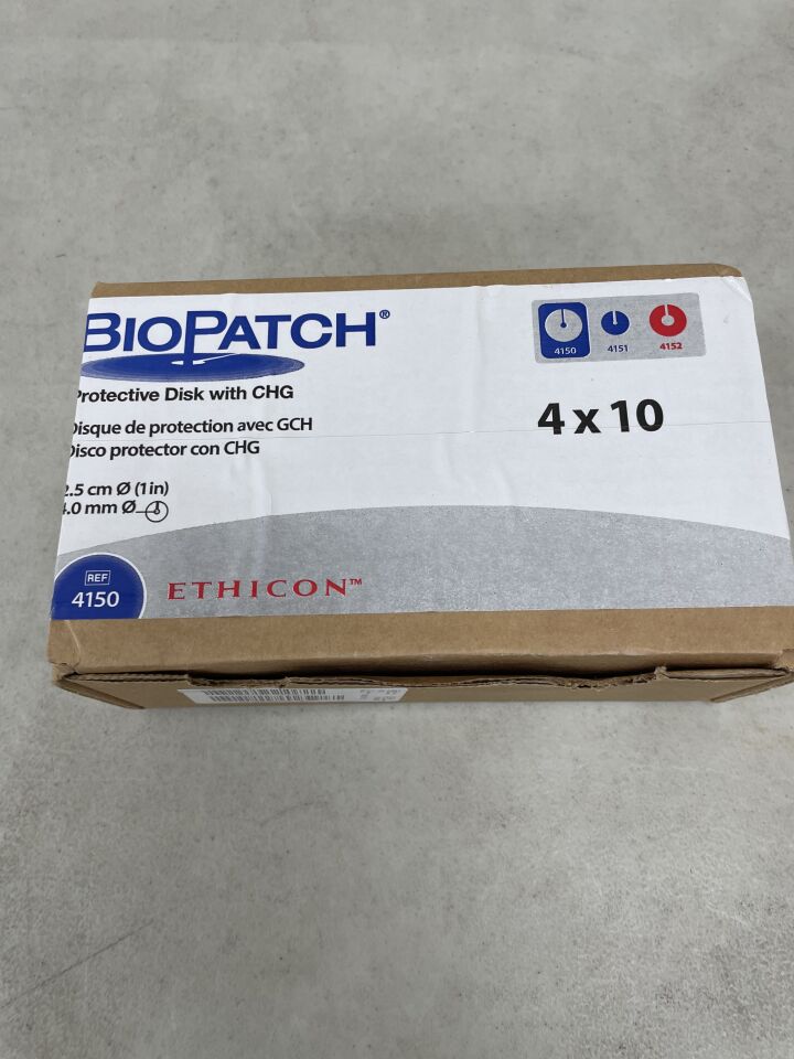 4150 - ETHICON - BioPatch Protective Disk with Chg, 2.5cm (1"), 4mm, (BX/40) - ( Expiry Date: 2025-03-31 )