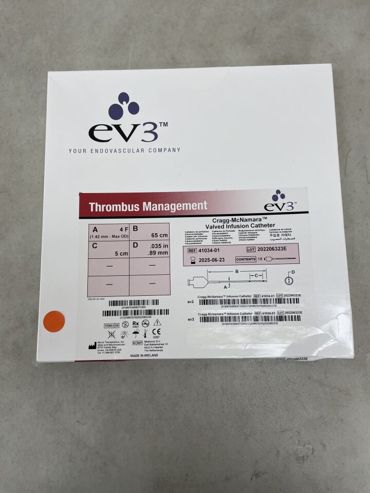 41034-01 - EV3 - Cragg-McNamara Valved Infusion Catheter 4F x 65cm x 5cm, (BX/1) - ( Expiry Date: 2025-06-23 )