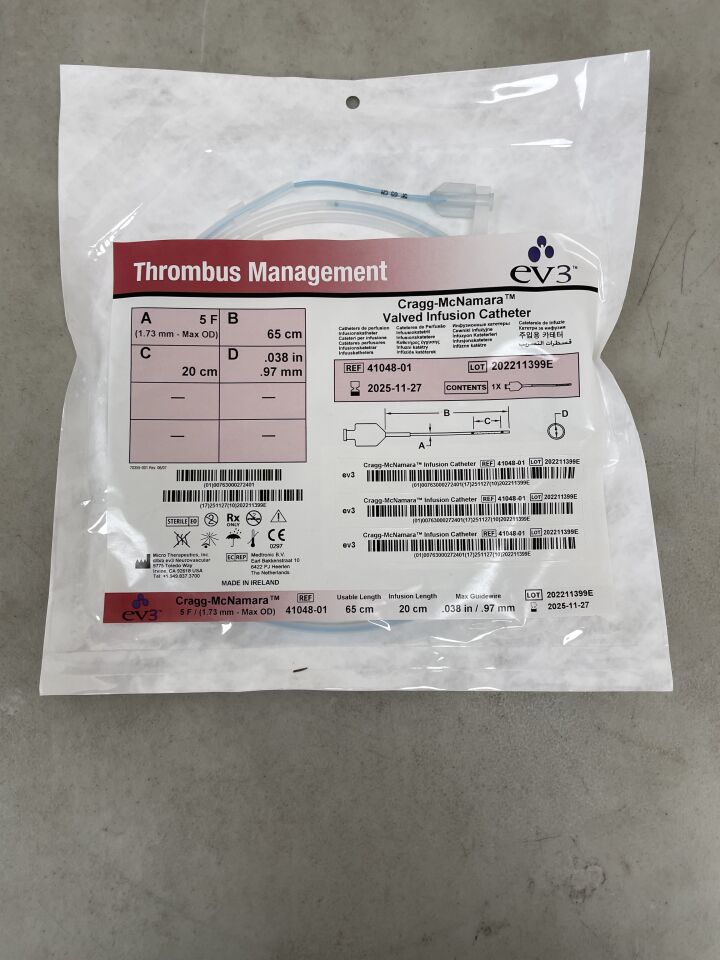 41048-01 - EV3 - Cragg-McNamara Valved Infusion Catheter 5F x 65cm x 20cm, (EA) - ( Expiry Date: 2025-11-27 )