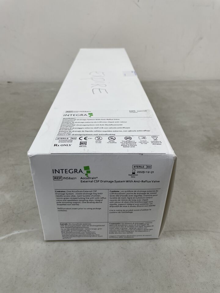 INS8401 - INTEGRA - AccuDrain External CSF Drainage System With Anti-reflux Valve, (BX/1) - ( Expiry Date: 2025-12-31 )