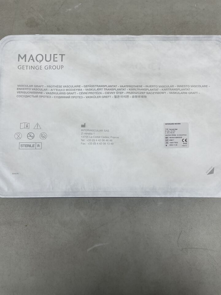 HEW3410BRIDGE - MAQUET - Intergard Woven Hemabridge Vascular Graft 34cm x 10cm, (EA) - ( Expiry Date: 2025-11-30 )