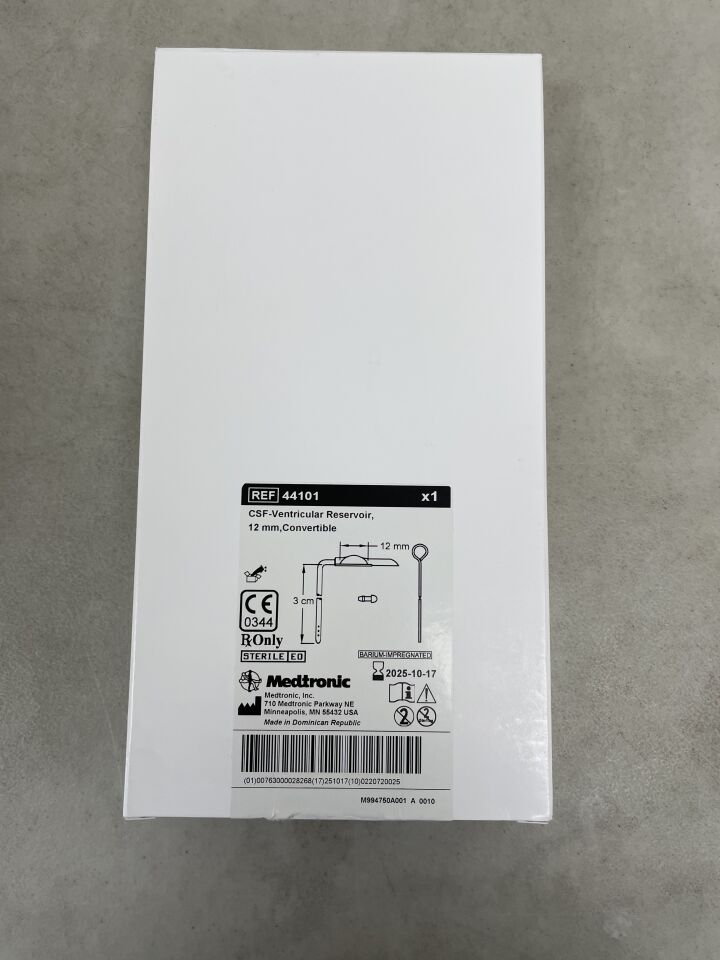 44101 - MEDTRONIC - CSF-Ventricular Reservoir, Convertible, 12mm, (BX/1) - ( Expiry Date: 2025-10-17 )