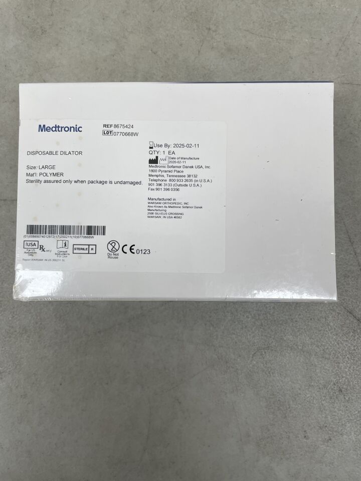 8675424 - MEDTRONIC - Mast Disposable Polymer Dilator, Large, (BX/1) - ( Expiry Date: 2025-02-11 )