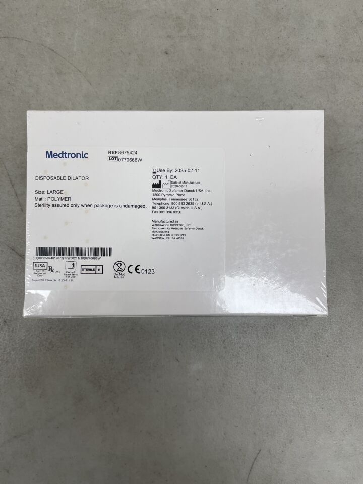 8675424 - MEDTRONIC - Mast Disposable Polymer Dilator, Large, (BX/1) - ( Expiry Date: 2025-02-11 )