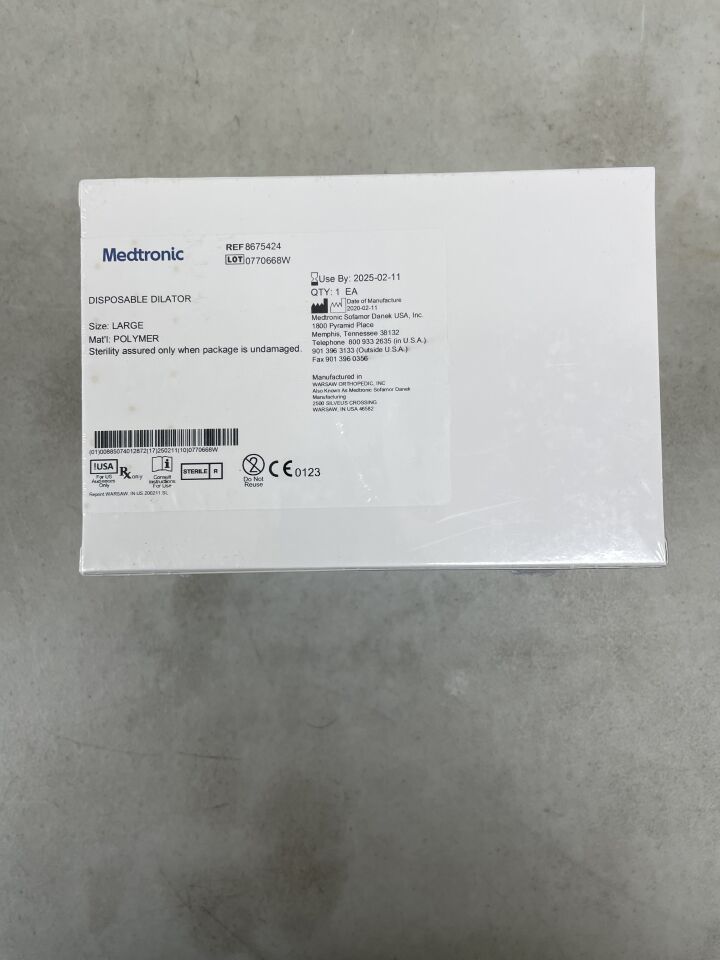 8675424 - MEDTRONIC - Mast Disposable Polymer Dilator, Large, (BX/1) - ( Expiry Date: 2025-02-11 )