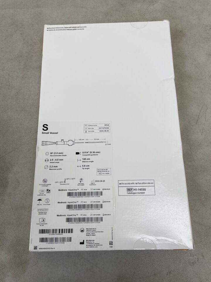 H1-S - MEDTRONIC - HawkOne S 6F Directional Atherectomy System, (BX/1) - ( Expiry Date: 2025-08-25 )