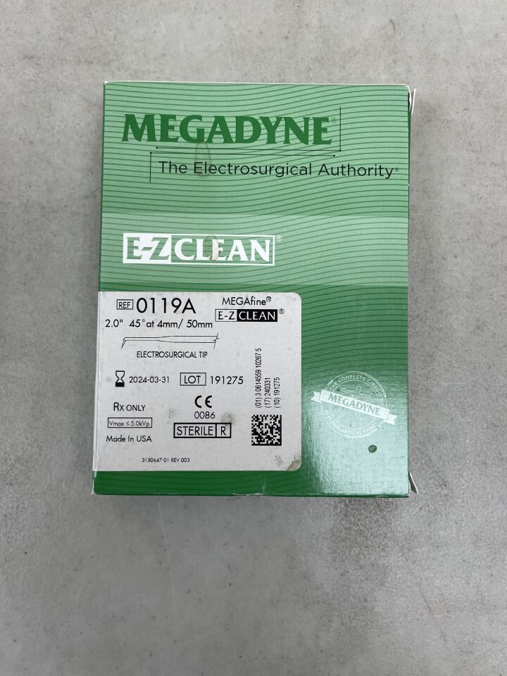 0119A - MEGADYNE - E-Z Clean Sharp Needle Electrode, 45 Degree, 3 mm, (BX/12) - ( Expiry Date: 2024-03-31 )