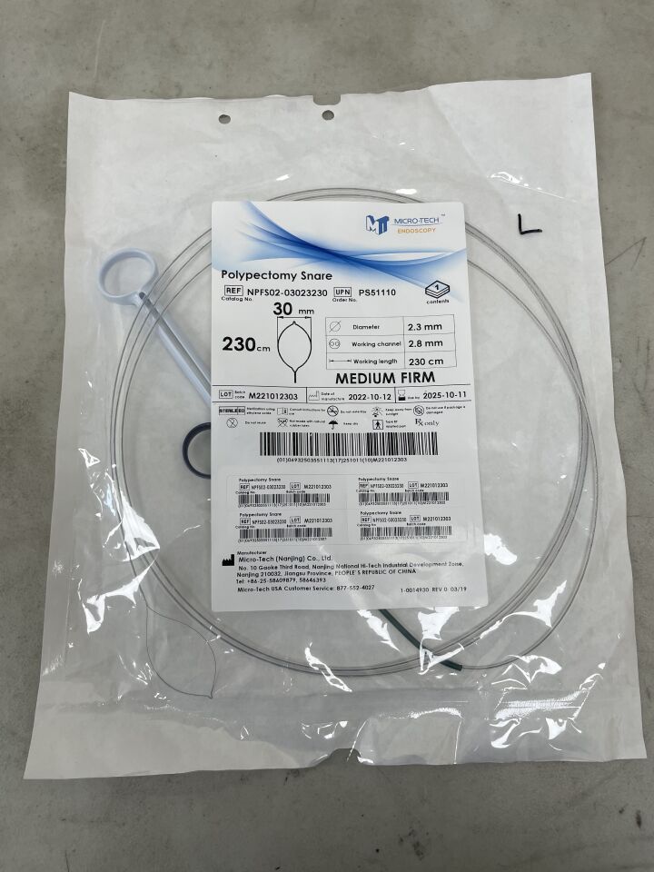 NPFS02-03023230 - MICRO-TECH - Hot Polypectomy Snare, Medium Firm 2.3mm x 230cm, 2.8mm (PS5110), (EA) - ( Expiry Date: 2025-10-11 )