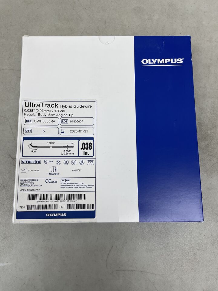 GWH3805RA - OLYMPUS - UltraTrack Hybrid Guidewire 0.035" x 150cm, Regular Body, 5cm Angled Tip, (BX/5) - ( Expiry Date: 2025-01-31 )
