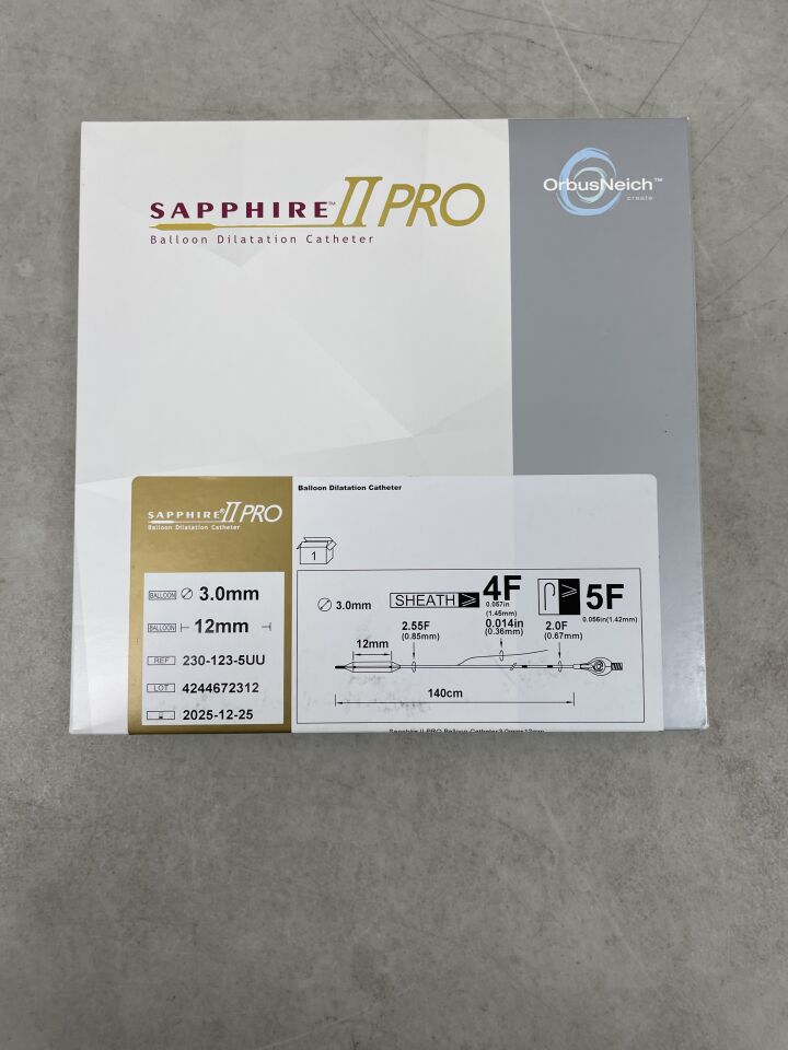 230-123-5UU - ORBUSNEICH - Sapphire II Pro Coronary Balloon Dilatation Catheter - RX - 1.5mm x 12mm x 140cm, (BX/1) - ( Expiry Date: 2025-12-25 )