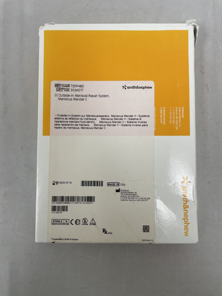 7209485 - SMITH & NEPHEW - Outside-In Meniscal Repair System, Meniscus Mender II, (BX/1) - ( Expiry Date: 2025-07-22 )