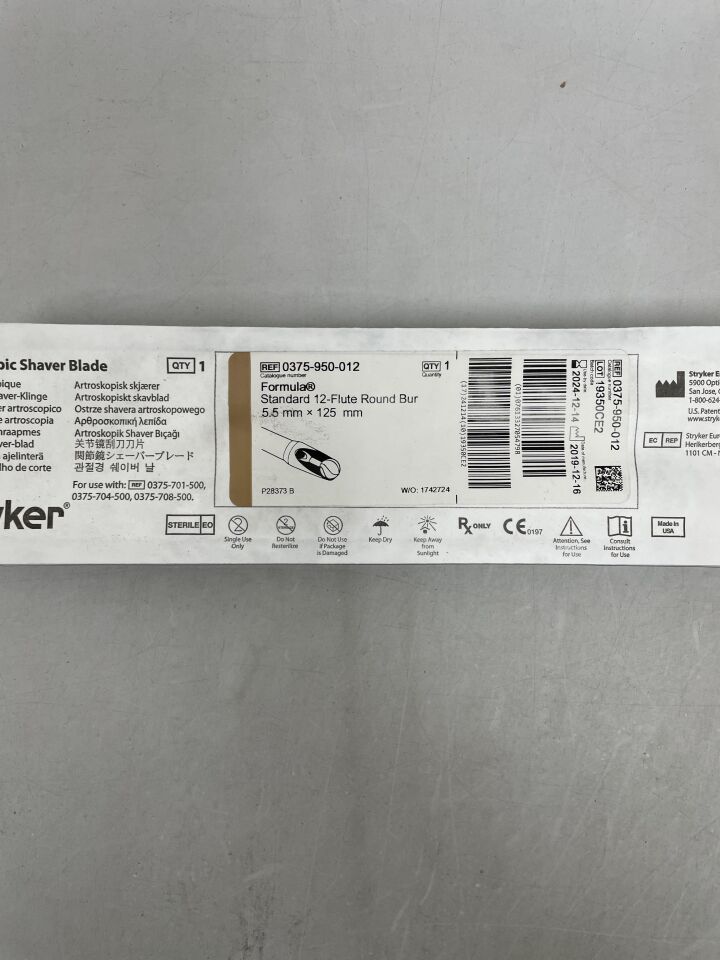 0375-950-012 - STRYKER - Formula 5.5mm Round Bur 12-Flute, (EA) - ( Expiry Date: 2026-01-22 )