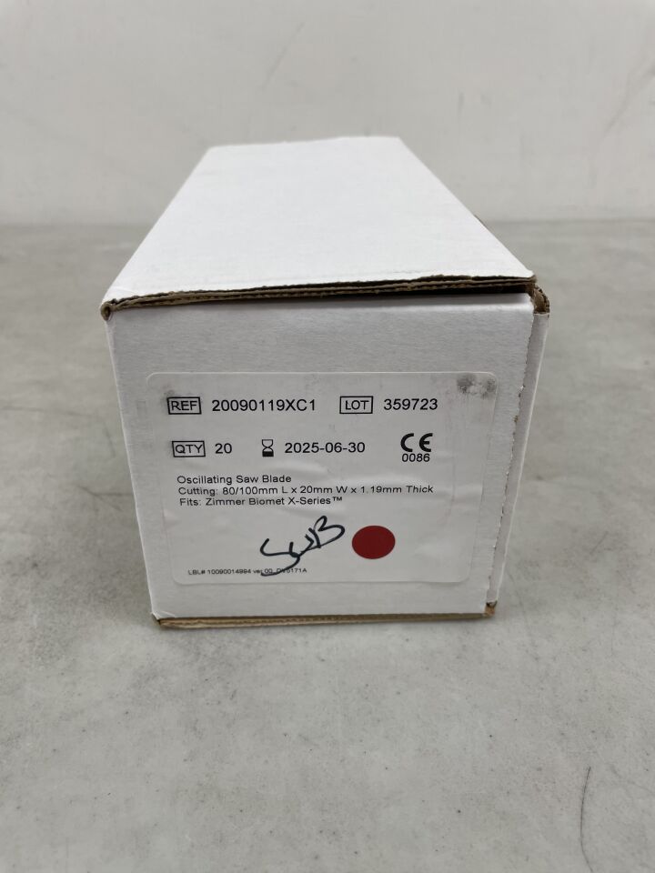 20090119XC1 - ZIMMER - X-Series Oscillating Saw Blade, 80/100 s 20 x 1.19mm, (BX/20) - ( Expiry Date: 2025-06-30 )