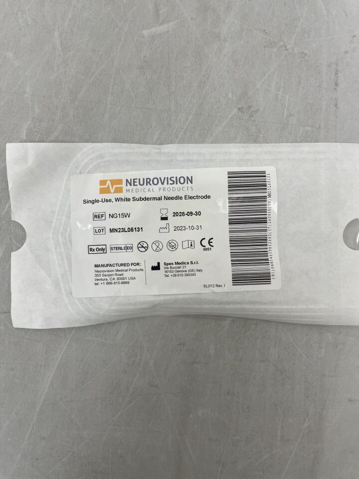 NG15W - NEUROVISION - Single-Use Stainless Steel, Subdermal Needle Electrode , (EA) - ( Expiry Date: 2028-09-30 )