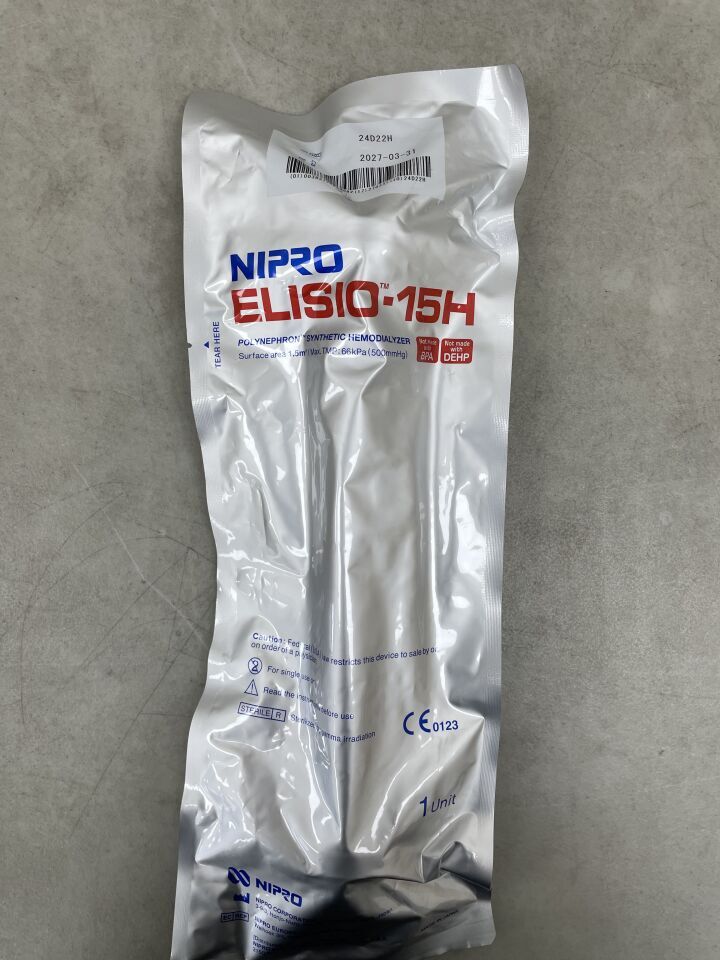 DD+ELISIO-15H - NIPRO MEDICAL - Elisio 15H (1.5m2) Polynephron Synthetic Hemodialyzer, (EA) - ( Expiry Date: 2027-03-31 )