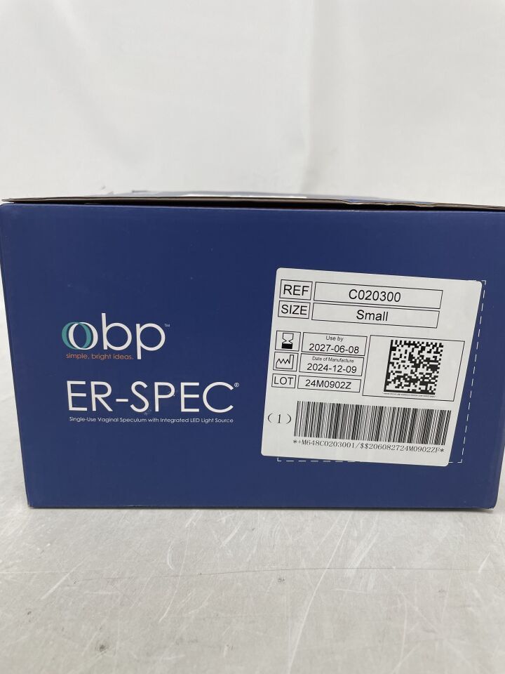 C020300 - OBP - ER-SPEC Single-Use Vaginal Speculum w/Integrated LED Light, Small, (BX/12) - ( Expiry Date: 2027-06-08 )