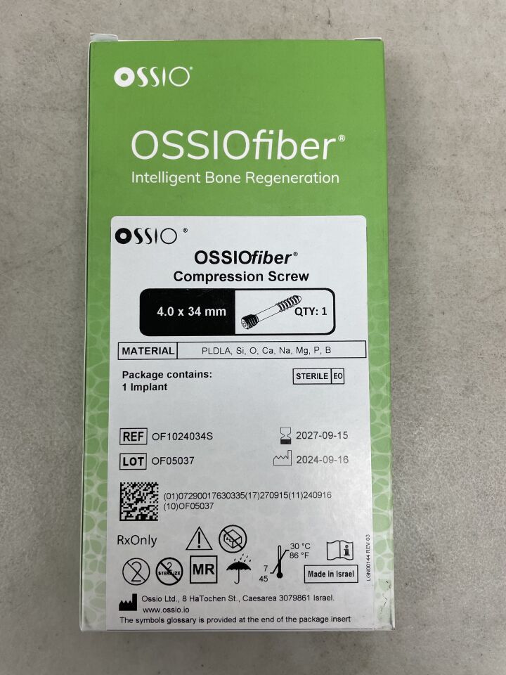 OF1024034S - OSSIO - OSSIOfiber Compression Screw, 4.0 x 34mm, (BX/1) - ( Expiry Date: 2027-09-15 )