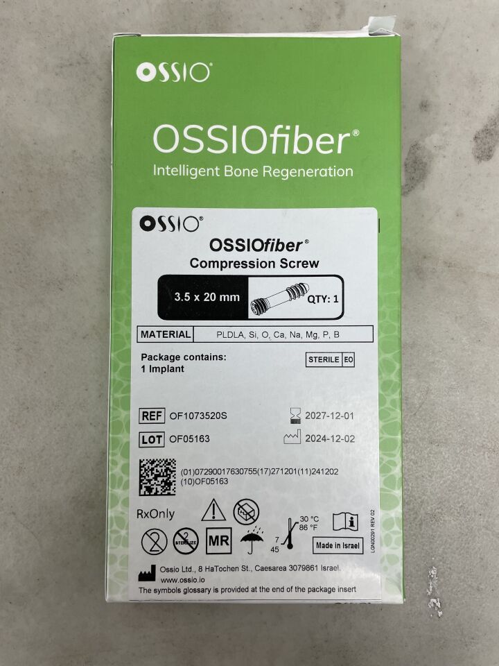 OF1073520S - OSSIO - OSSIOfiber Compression Screw, 3.5 x 20mm, (BX/1) - ( Expiry Date: 2027-12-01 )