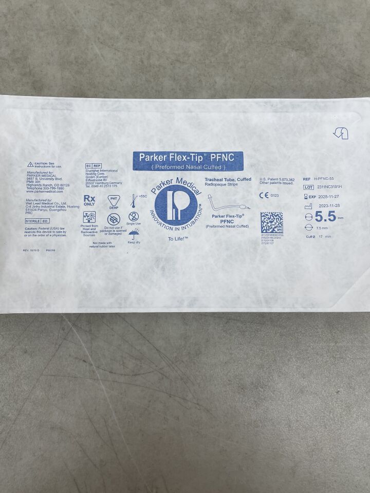 H-PFNC-55 - PARKER MEDICAL - Parker Flex-Tip Preformed Nasal Cuffed, 5.5mm, (EA) - ( Expiry Date: 2028-11-27 )