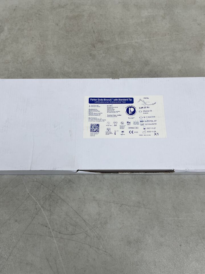 H-PSTDL-37 - PARKER MEDICAL - Endo-Bronch w/Standard Tip Endobronchial Tube, Left, 37F, (BX/1) - ( Expiry Date: 2027-11-27 )