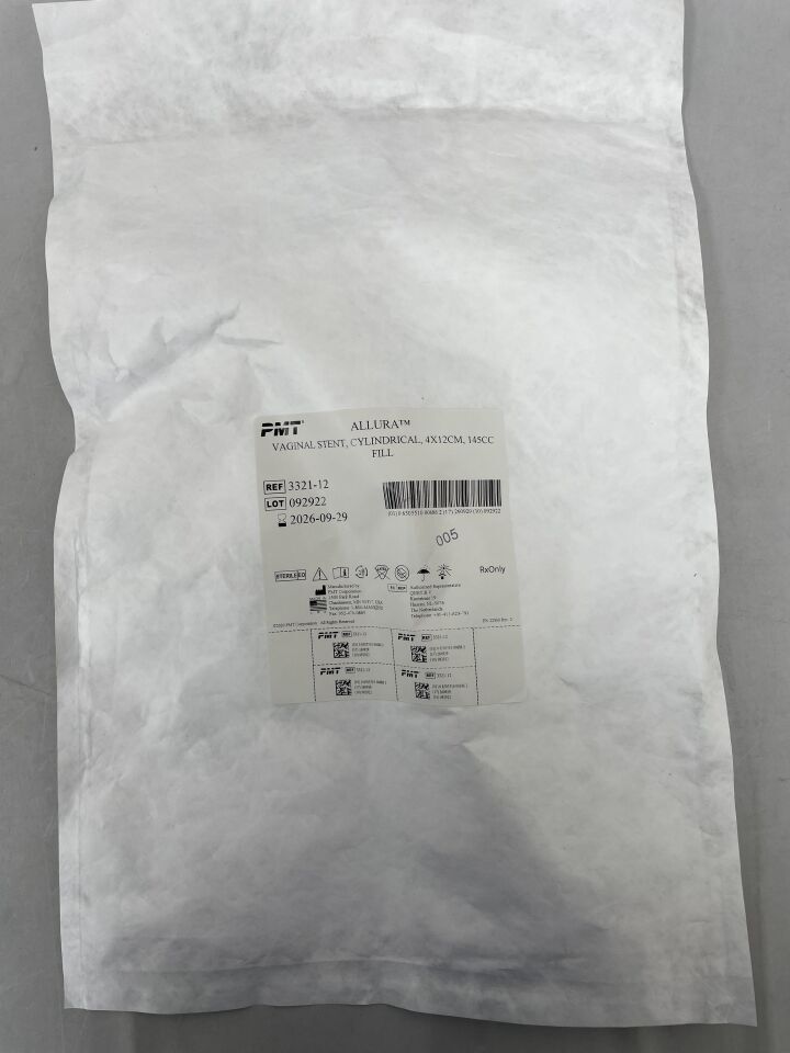 3321-12 - PMT - vaginal stent, cylindrical, 4x12cm, 145cc fill, (EA) - ( Expiry Date: 2026-09-29 )