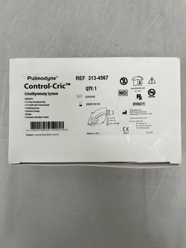 313-4567 - PULMODYNE - Contorl-Cric Cricothyrotomy System, (BX/1) - ( Expiry Date: 2029-10-16 )