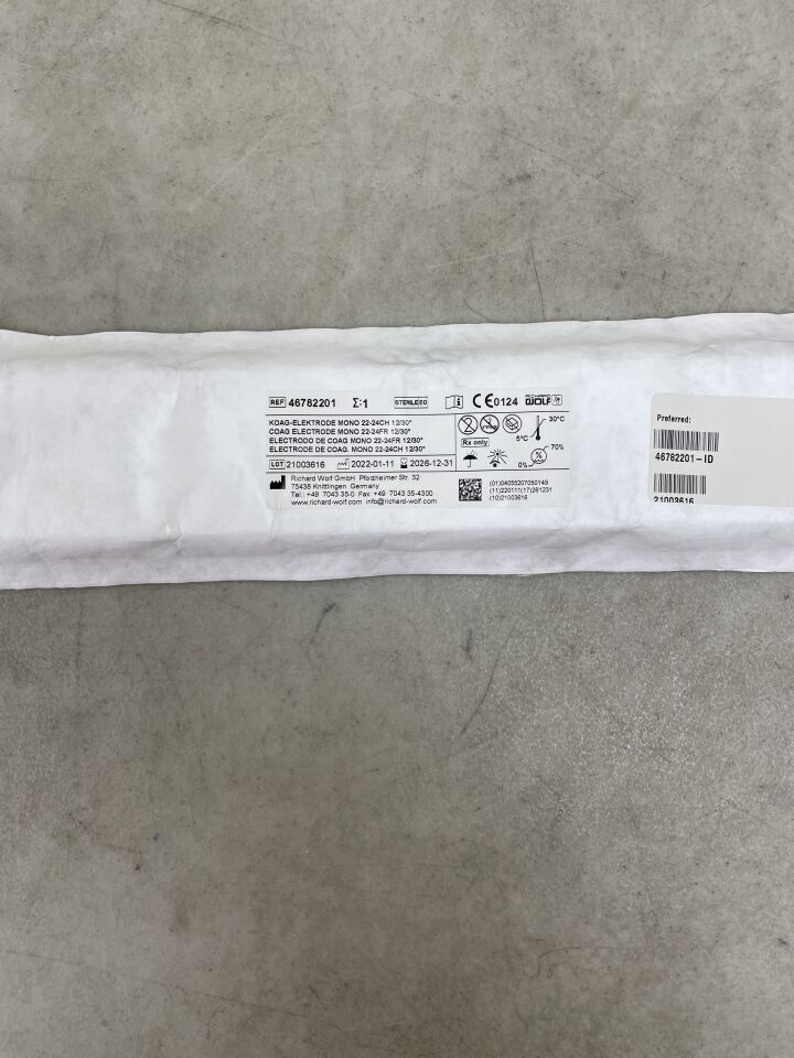 46782201 - RICHARD WOLF - Shark Monopolar Coagulation Electrode, Roller 22/24/26F 12°/30°, (EA) - ( Expiry Date: 2026-12-31 )