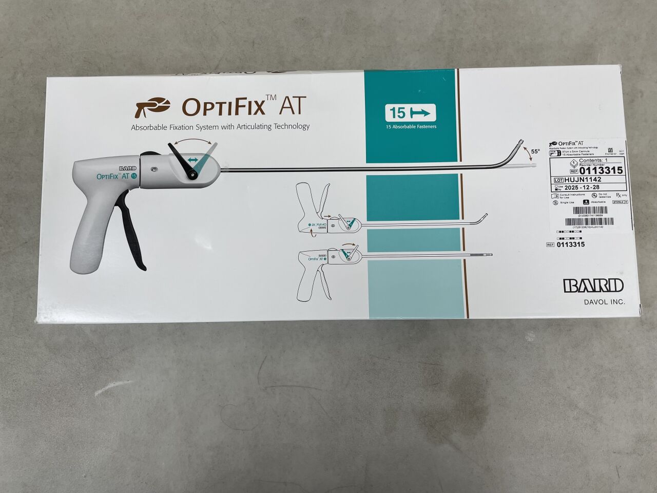113315 - BARD - OptiFix AT Absorbable Fixation System, 15 Fasteners, (BX/1) - ( Expiry Date: 2025-10-31 )