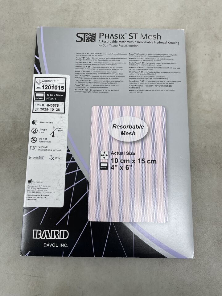 1201015 - BARD - Phasix ST Mesh Rectangle 4" x 6", (BX/1) - ( Expiry Date: 2025-03-31 )