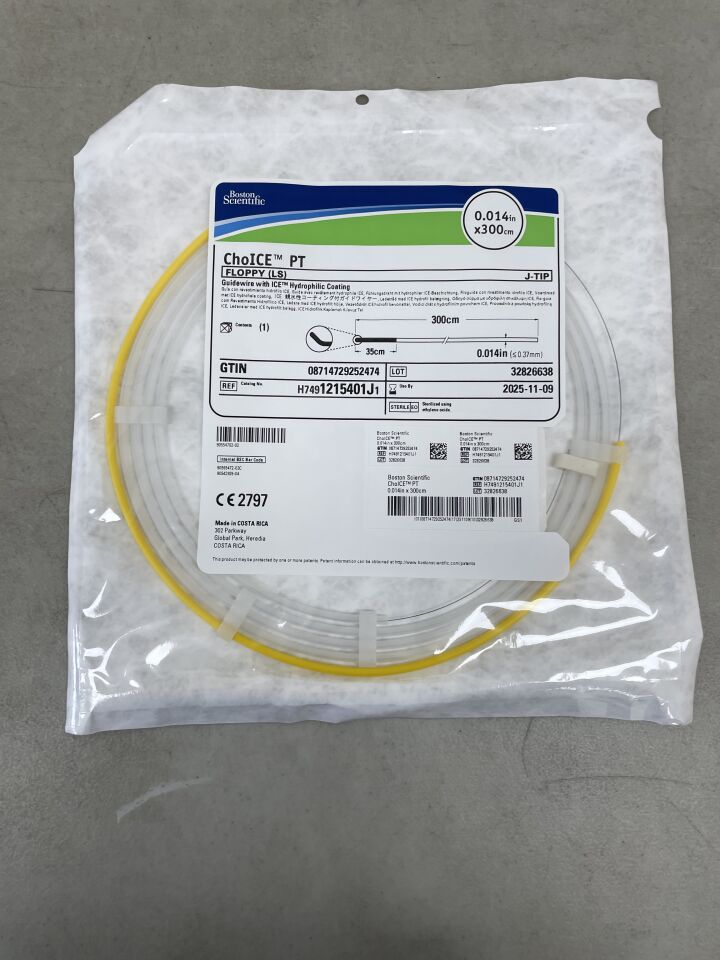 1215401J - BOSTON SCIENTIFIC - Choice PT Floppy Guidewire, 0.014 in. dia. x 300 cm Length, (EA) - ( Expiry Date: 2025-11-27 )