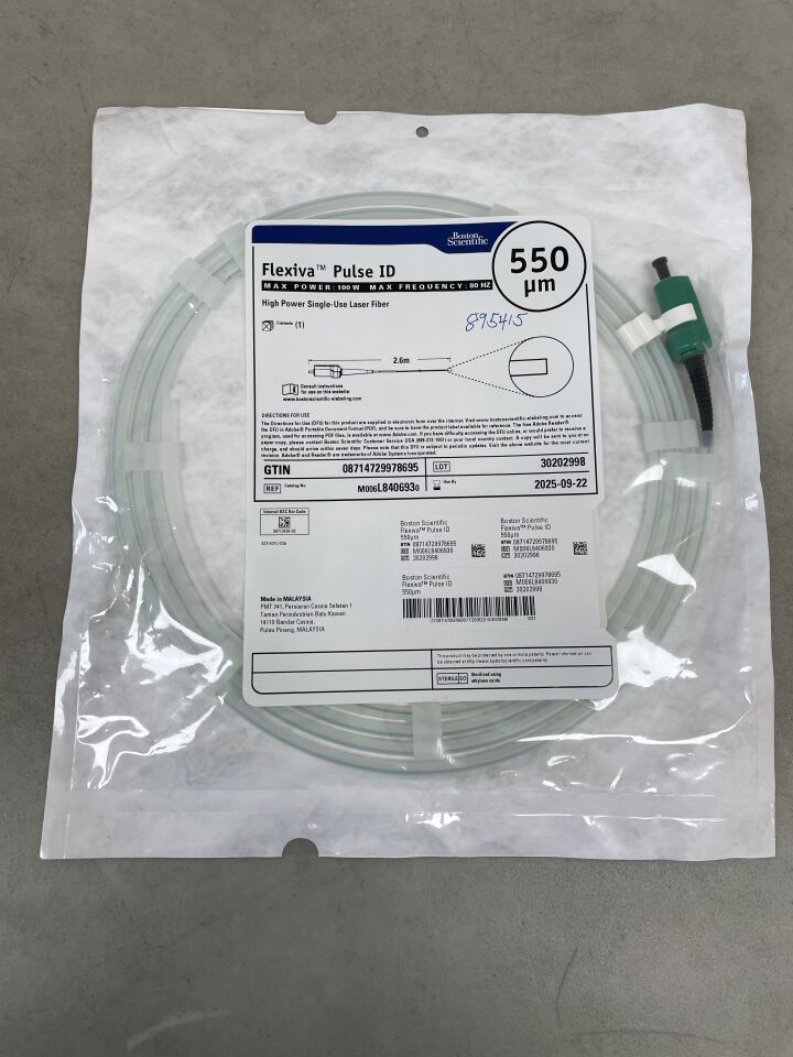 L840693 - BOSTON SCIENTIFIC - Flexiva Pulse ID High Power Single-Use Laser Fiber - 100W x 80HZ - 2.6m x 550µm, (EA) - ( Expiry Date: 2025-11-30 )