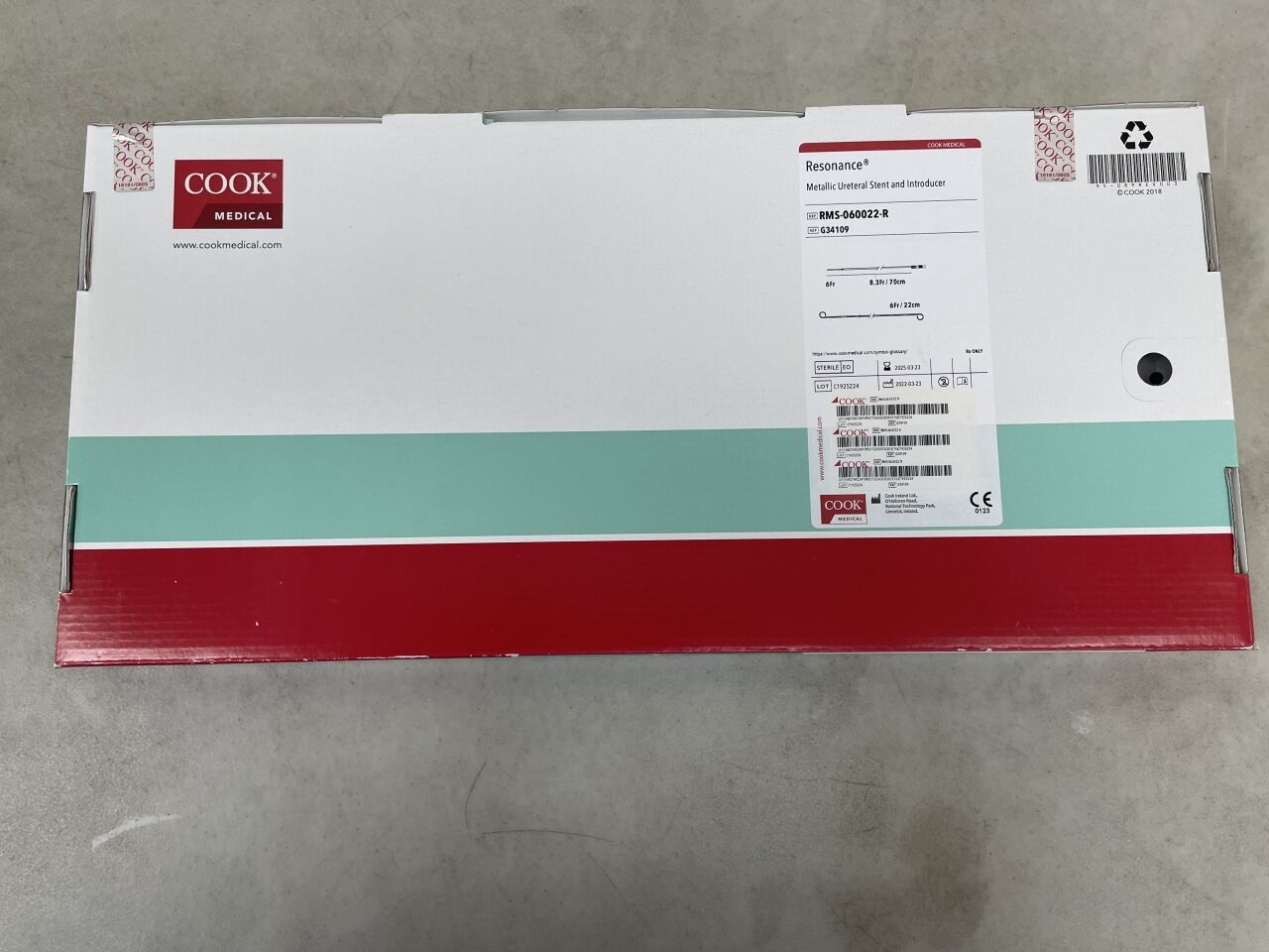 G34109 - COOK - Resonance, Metallic Ureteral Stent and Introducer, 6Fr x 22cm, (BX/1) - ( Expiry Date: 2025-11-20 )