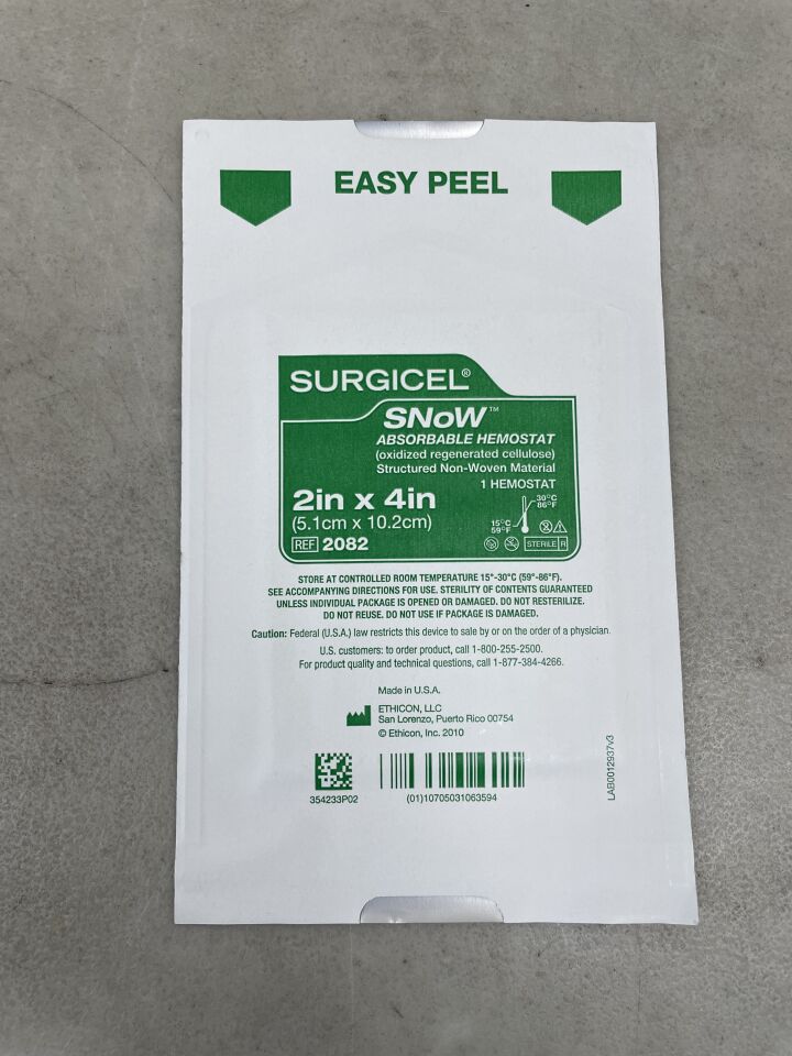 2082 - ETHICON - Surgicel Snow Absorbable Hemostat 2in x 4in, (EA) - ( Expiry Date: 2025-06-11 )