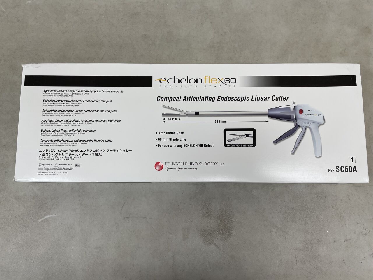 SC60A - ETHICON - Echelon Flex Endopath Articulating Stapler, 60 mm, 28 cm Length, (BX/1) - ( Expiry Date: 2025-05-01 )