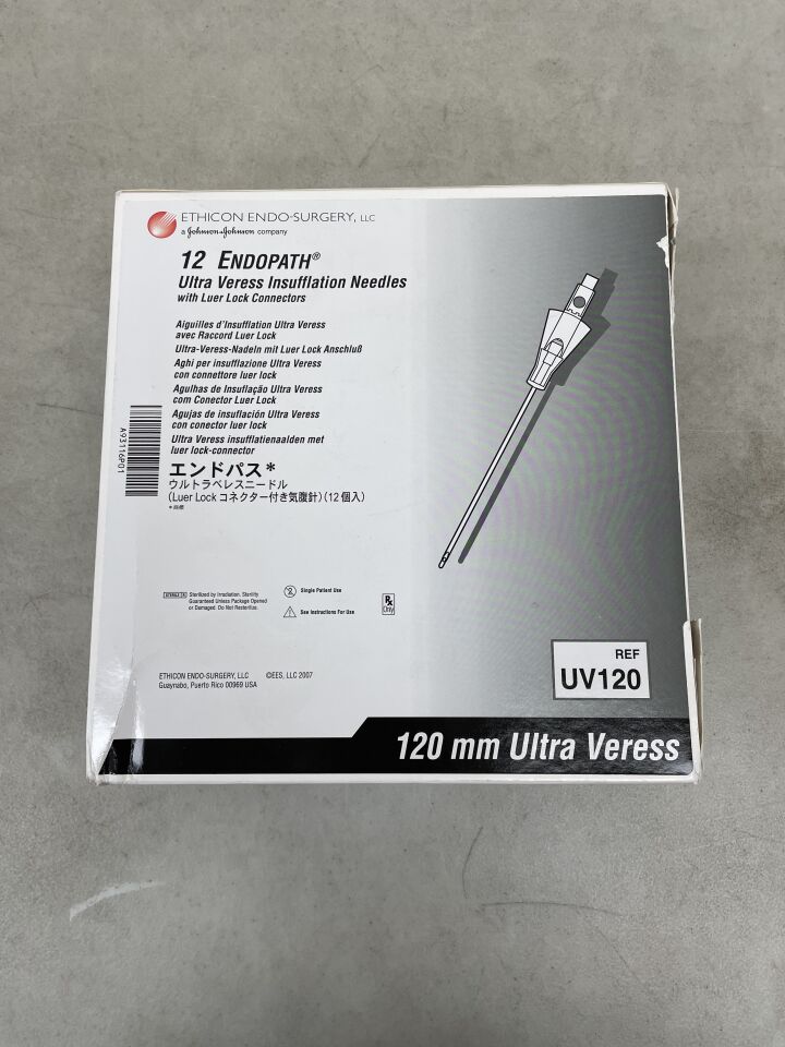 UV120 - ETHICON - Endopath UltraVeress Insufflation Needle with Luer Lock Connector, 120 mm L Shaft, (BX/12) - ( Expiry Date: 2024-11-15 )