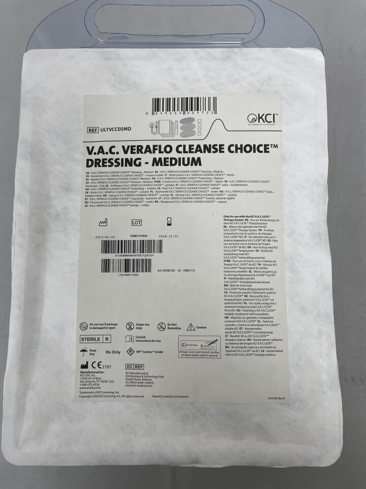 ULTVCC05MD - KCI - V.A.C. Veraflo Cleanse Choice Dressing - Medium, (EA) - ( Expiry Date: 2025-08-26 )