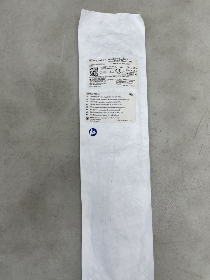 PAL-404LLB - MICRO-AIRE - Mercedes Bent Cannula, 4.0 mm, 10mm port, 30cm Long, (EA) - ( Expiry Date: 2025-10-01 )