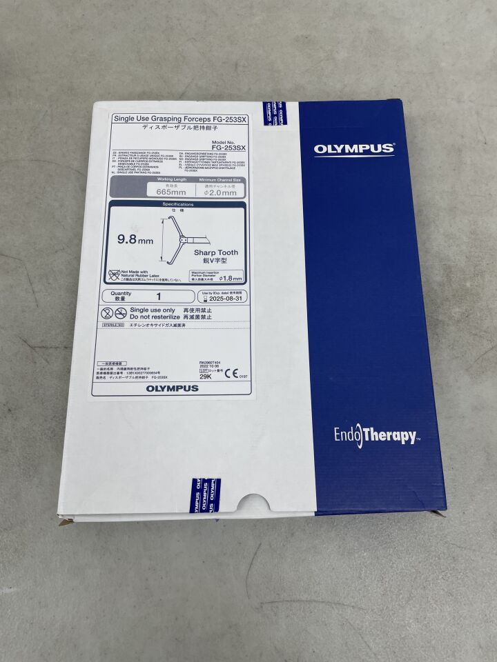 FG-253XS - OLYMPUS - Grasping Forceps, Sharp Tooth 9.8mm x 665mm, (BX/1) - ( Expiry Date: 2025-10-24 )