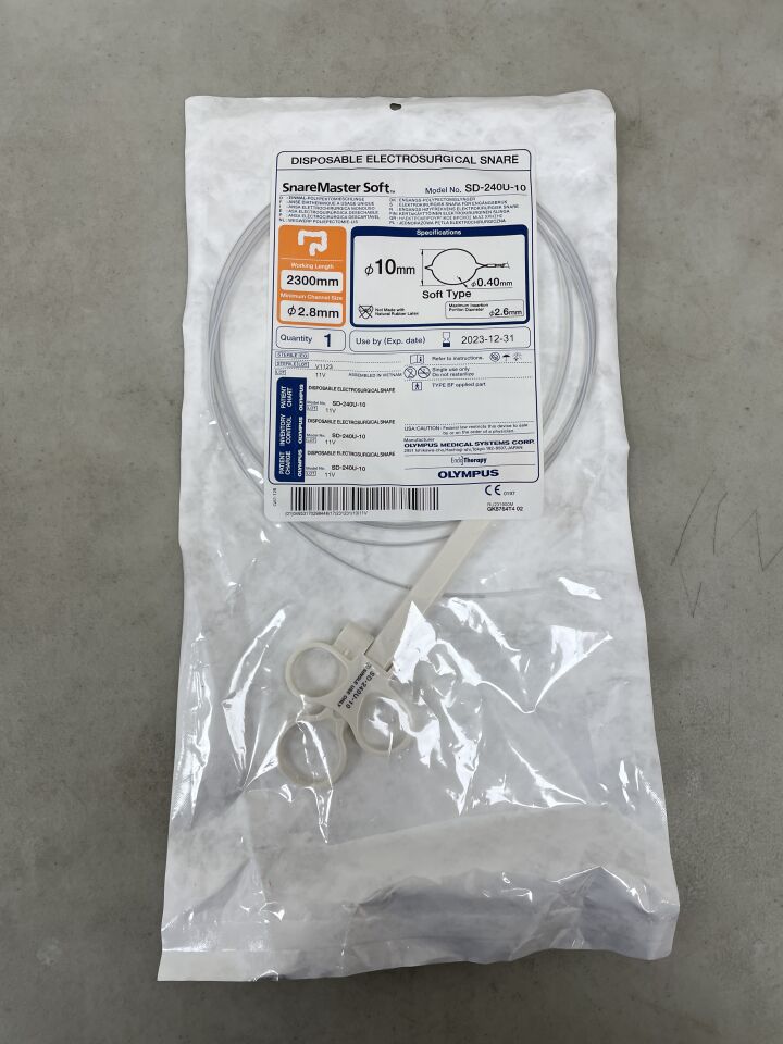 SD-240U-10 - OLYMPUS - Snaremaster Single-Use Soft Oval Electrosurgical Snare, 2300 mm Working Length, 10 mm dia. Loop, (EA) - ( Expiry Date: 2026-02-02 )