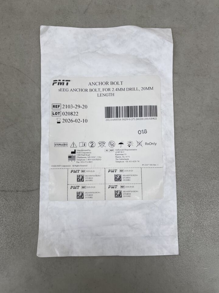 2103-29-20 - PMT - sEEG Anchor Bolt for 2.4mm, 20mm, (EA) - ( Expiry Date: 2025-08-13 )
