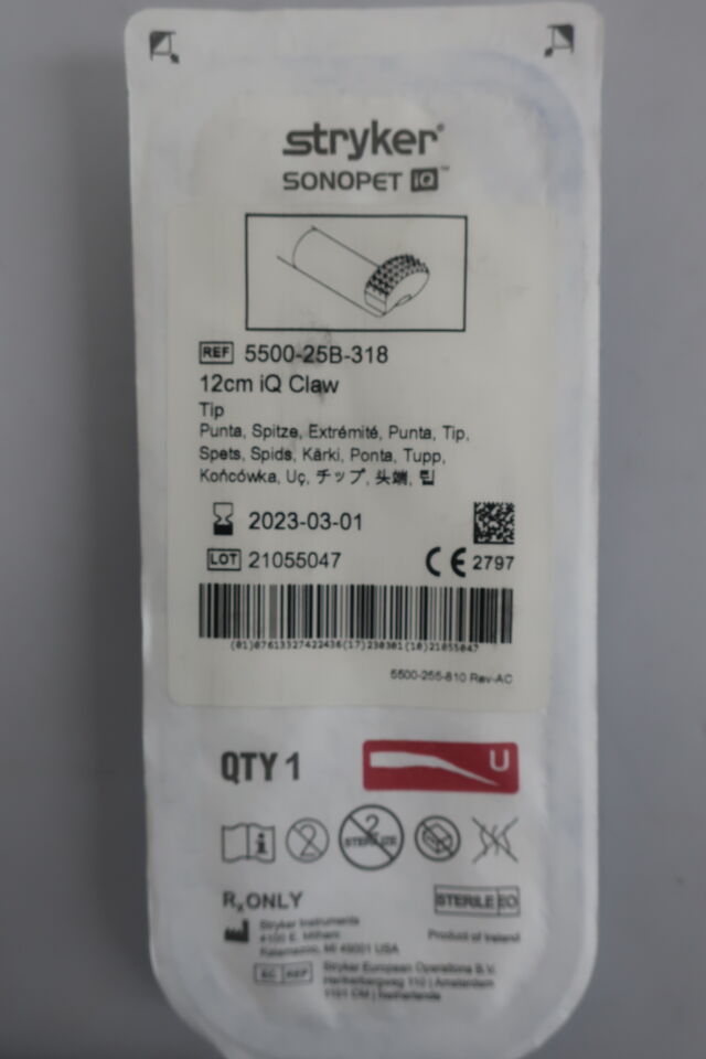 5500-25B-318 - STRYKER - Sonopet iQ Claw Bone Cutting Tips, 12 cm Length, (EA) - ( Expiry Date: 2025-08-09 )