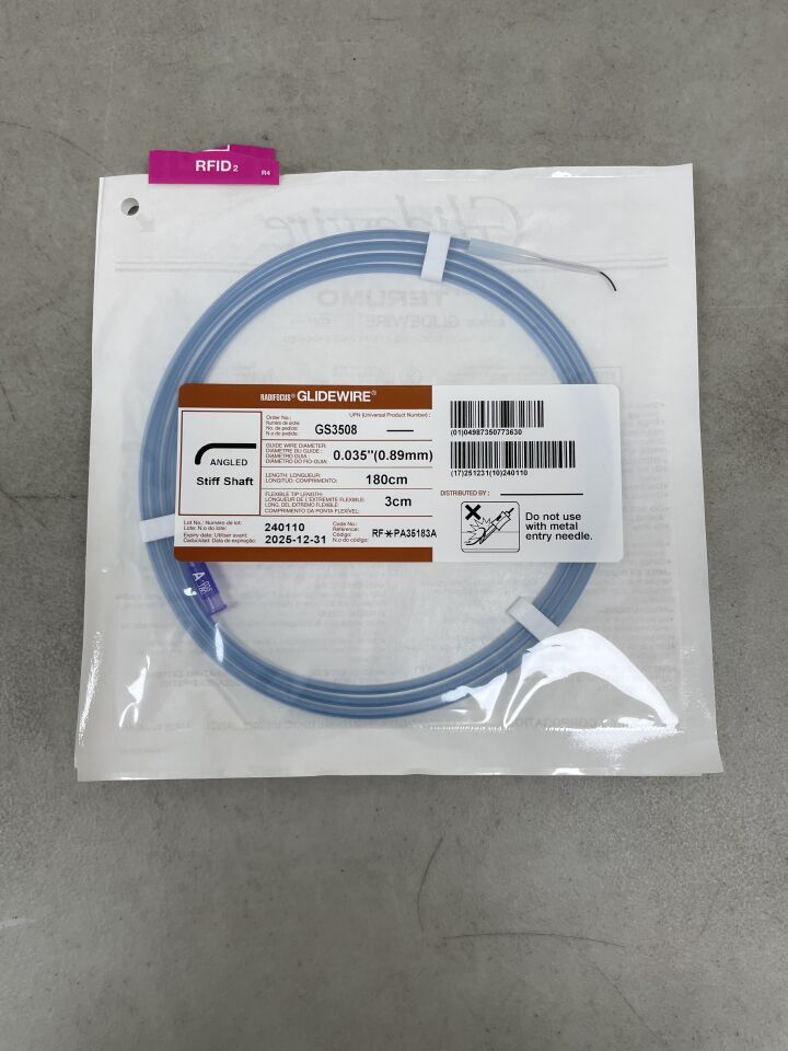 GS3508 - TERUMO - Radifocus Glidewire - Angled Stiff Shaft - .035" x 180cm x 3cm, (EA) - ( Expiry Date: 2025-11-02 )