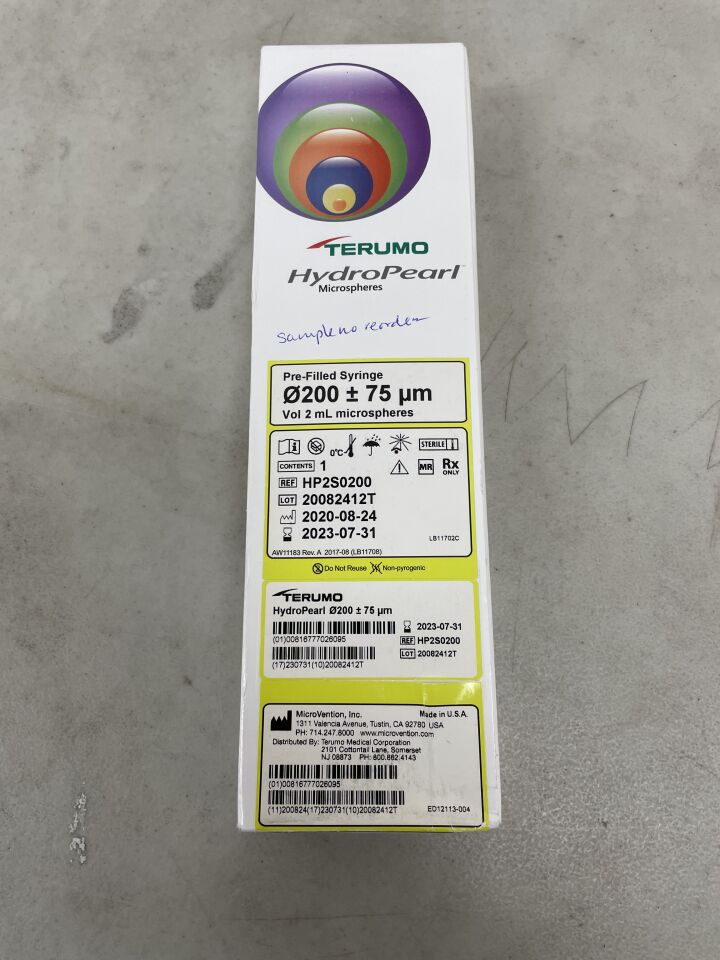 HP2S0200 - TERUMO - HydroPearl Microspheres 2ml, 200um Yellow, (BX/1) - ( Expiry Date: 2025-10-31 )