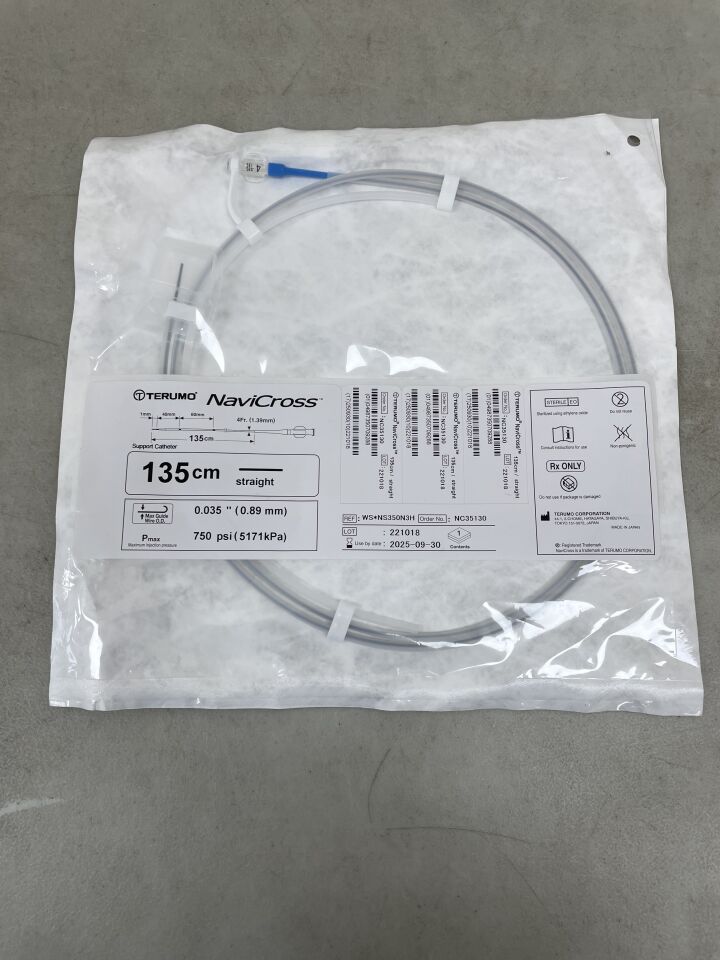 NC35130 - TERUMO - NaviCross Support Catheter 0.035" x 135cm, Straight, (EA) - ( Expiry Date: 2025-09-30 )