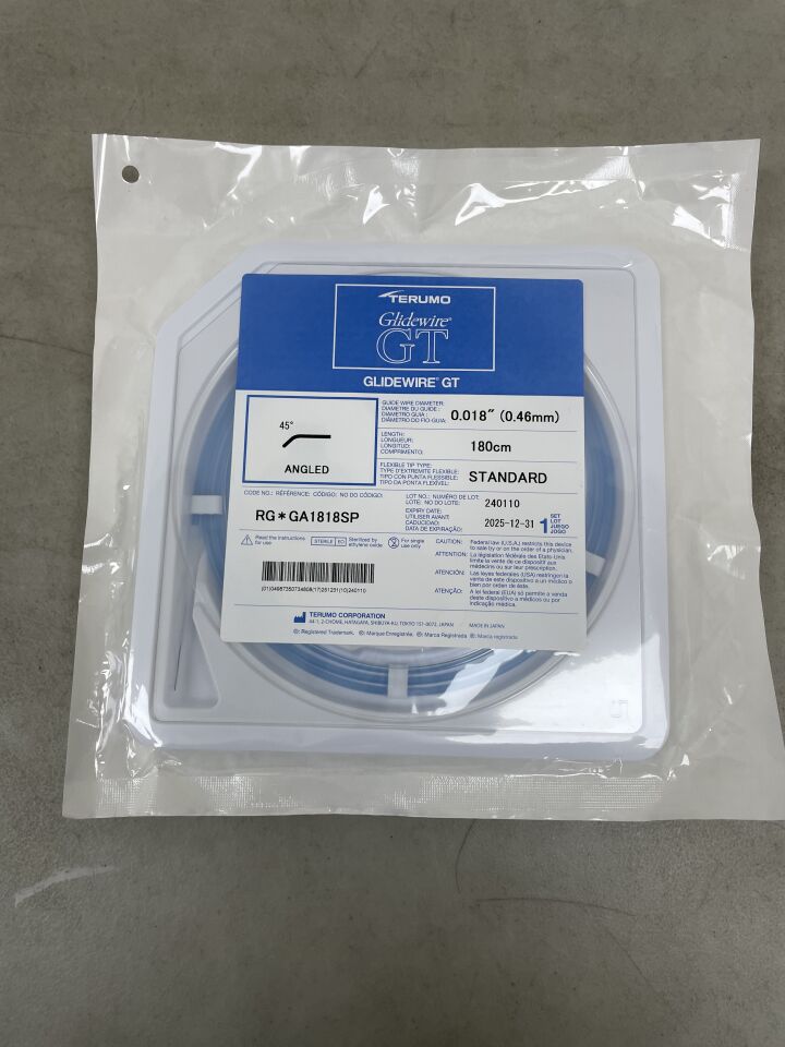 RG*GA1818SP - TERUMO - Glidewire GT - 45 Degree Angled - .018" x 180cm, (EA) - ( Expiry Date: 2025-10-10 )