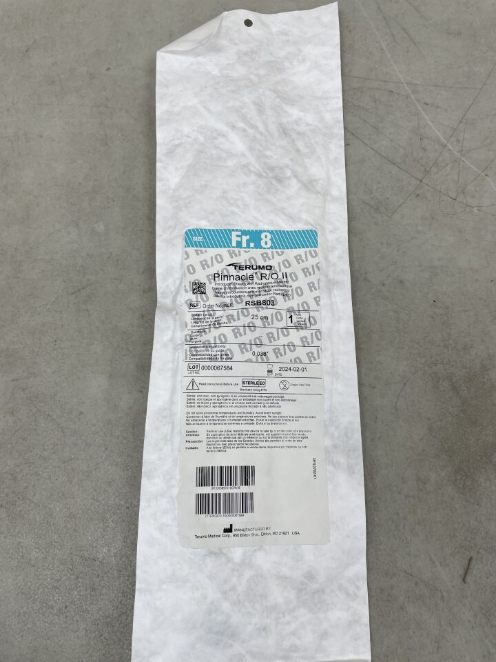 RSB803 - TERUMO - Pinnacle R/O II Introducer Sheath 8F x 25cm, (EA) - ( Expiry Date: 2025-09-01 )