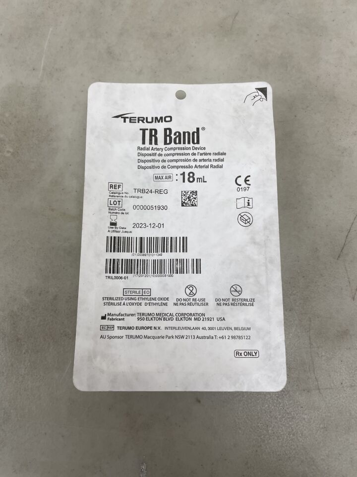 TRB24-REG - TERUMO - TR Band Radial Compression Device, 24 cm Length, (EA) - ( Expiry Date: 2025-09-28 )