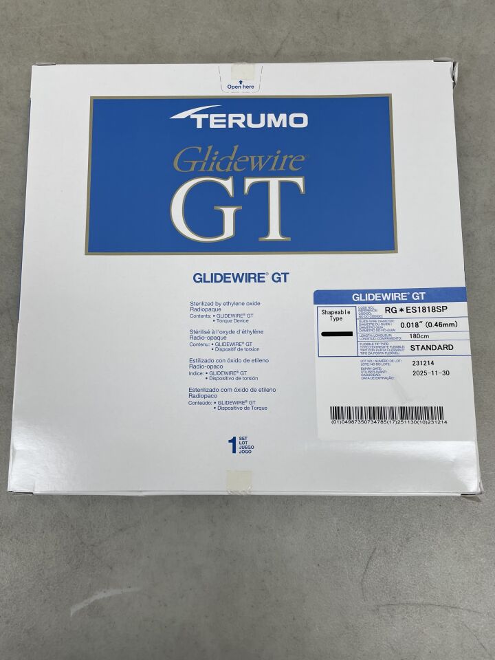 RG*ES1818SP - TERUMO - Glidewire GT - STANDARD - Shapeable Type - .018" x 180cm, (BX/1) - ( Expiry Date: 2026-02-21 )